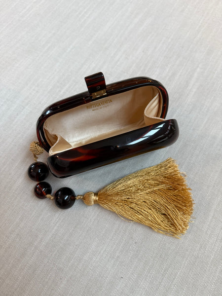 Vintage Bottega Veneta Tortoise Minaudière Clutch