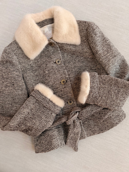 Vintage Valentino Tweed Jacket with Mink Trim