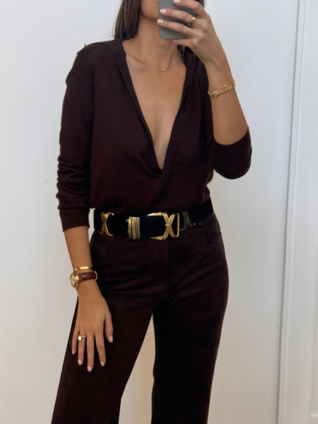 1990s Hermès Deep V-Neck Cashmere Sweater