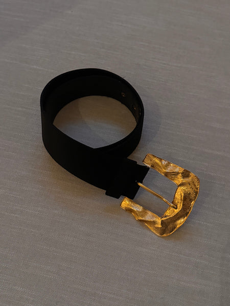 Vintage YSL Black Satin Belt