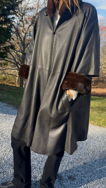 Vintage Hermès by Jean Paul Gaultier Leather Coat