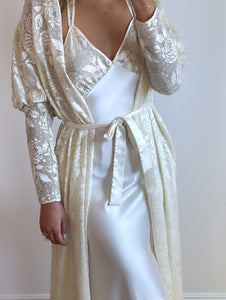 Vintage Christian Dior Ivory Dress & Robe Set