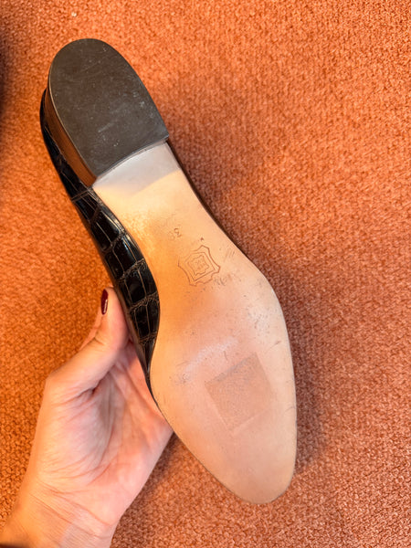 Vintage Croc Leather Pumps