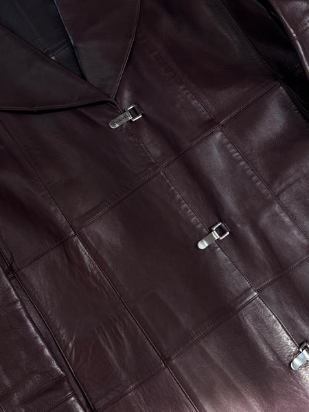 Chanel Fall 2000 Burgundy Leather Coat