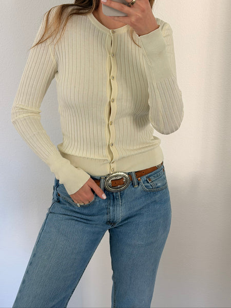 Vintage Chanel Ivory Knit Cardigan