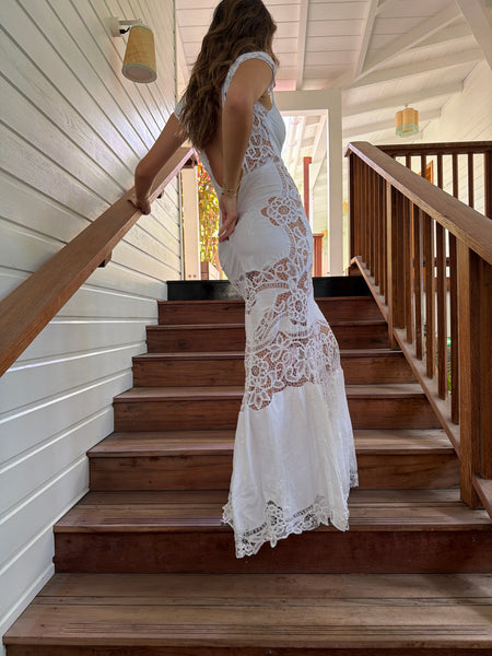 Vintage Antique Lace Maxi Dress