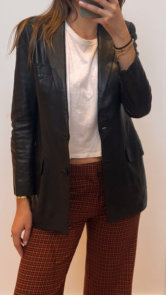 Vintage Christian Dior Black Leather Blazer