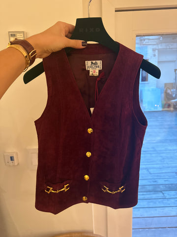 Vintage Céline Burgundy Vest