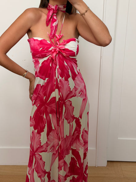 Vintage Céline Runway S/S 2004 Hibiscus Print Dress