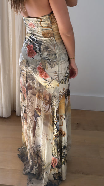 Vintage Roberto Cavalli Class Jungle Print Silk Gown