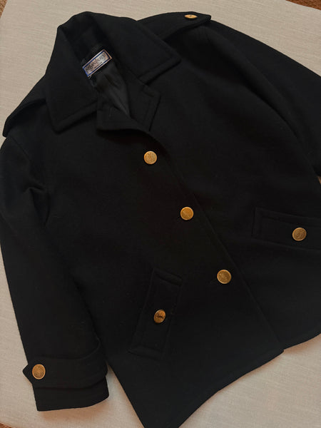 1980s Yves Saint Laurent Wool Coat with YSL Buttons