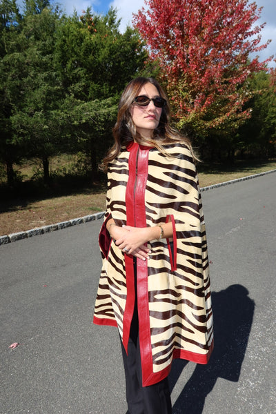 Gucci Pony Hair Zebra Print Cape