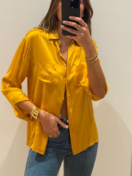 1970s Céline Silk Button Down Shirt