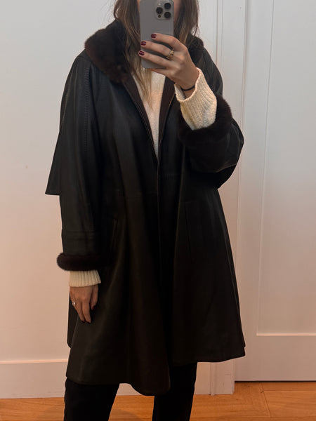 Vintage Hermès by Jean Paul Gaultier Leather Coat