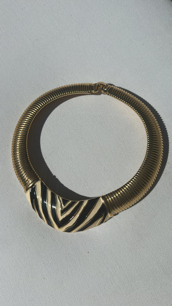 Vintage 1980s Givenchy Zebra Necklace