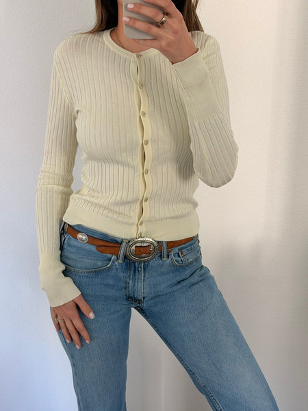 Vintage Chanel Ivory Knit Cardigan