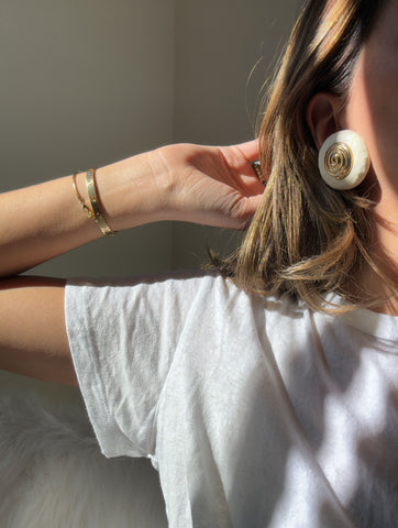 Vintage Givenchy Swirl Circle Clip-On Earrings