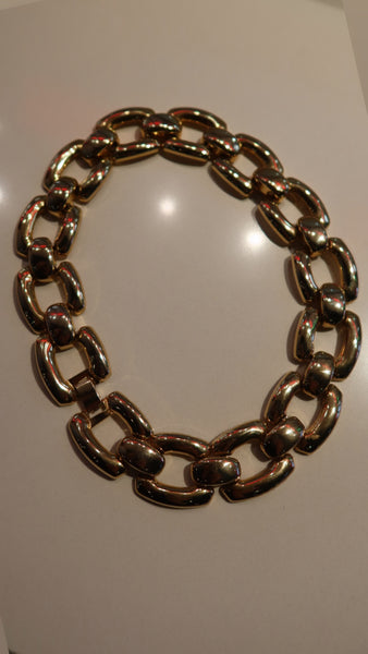 Vintage 80s Gold Chain Runway Necklace