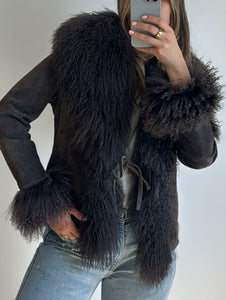 Vintage Brown Mongolian Fur Penny Lane Jacket