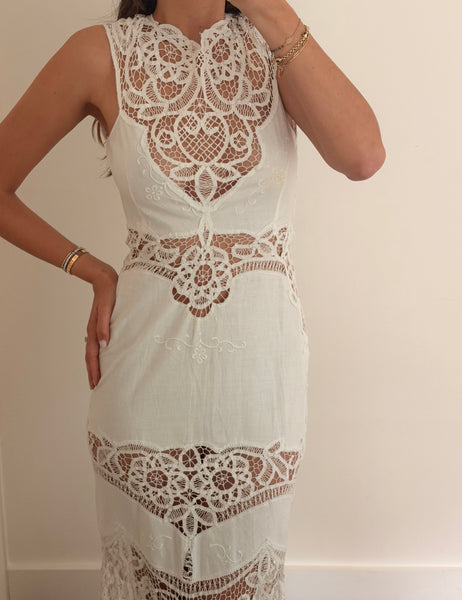 Vintage Antique Lace Maxi Dress