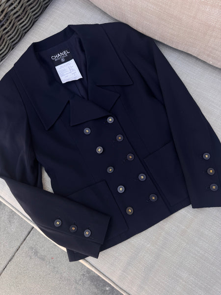Chanel Spring 1994 Navy Blue Blazer