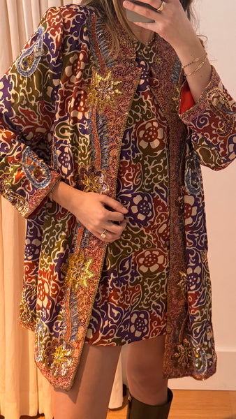 Vintage Embellished Dress & Jacket Set