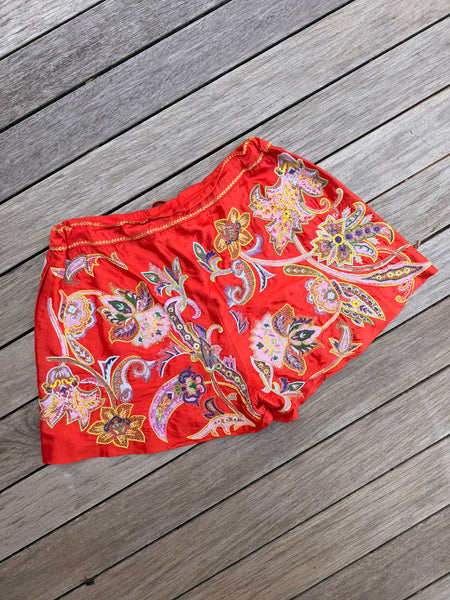 Vintage Ralph Lauren Purple Label Embellished Silk Shorts