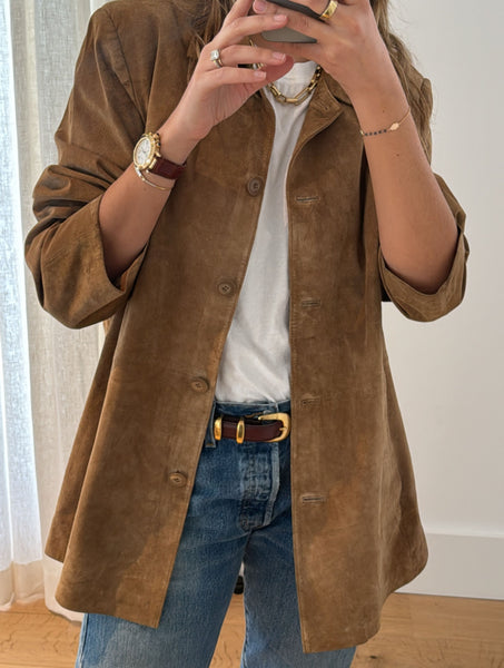 Vintage Tan Suede Leather Jacket