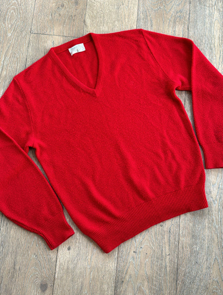 Vintage Christian Dior Red Grandpa Sweater