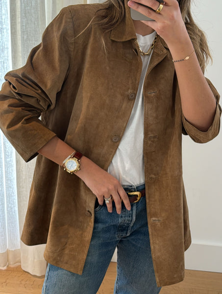 Vintage Tan Suede Leather Jacket