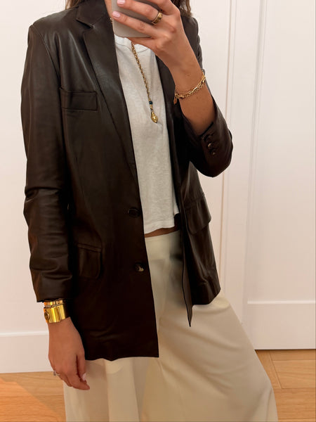 Vintage Christian Dior Brown Leather Jacket