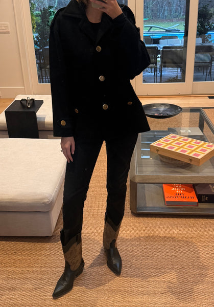 1980s Yves Saint Laurent Wool Coat with YSL Buttons