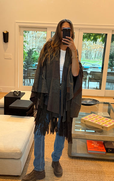 Ralph Lauren Runway 2016 Patchwork Fringe Poncho