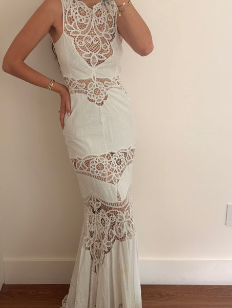 Vintage Antique Lace Maxi Dress