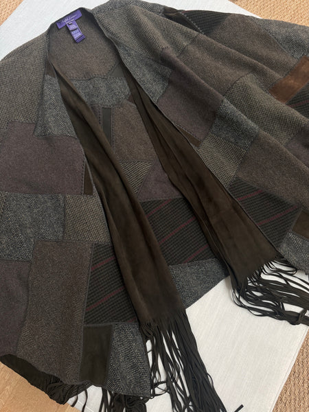 Ralph Lauren Runway 2016 Patchwork Fringe Poncho