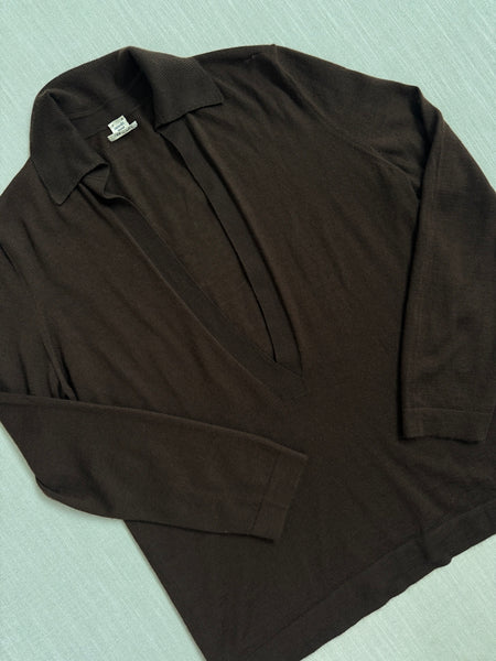 1990s Hermès Deep V-Neck Cashmere Sweater