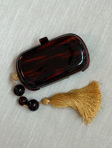 Vintage Bottega Veneta Tortoise Minaudière Clutch