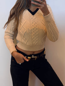 Vintage Chanel 1996 Cable-Knit Wool Sweater
