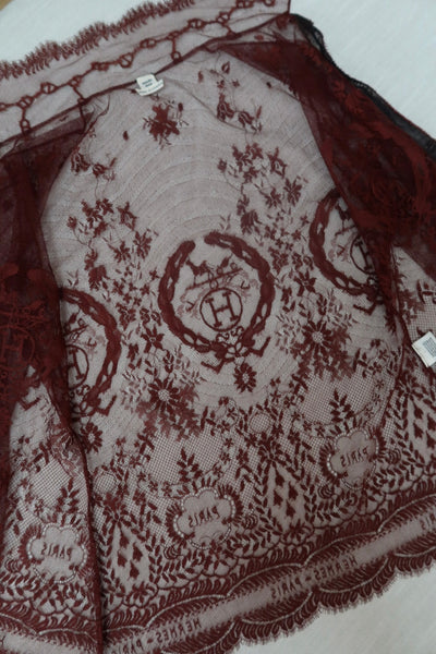Vintage Hermès Burgundy Lace Detail Shirt