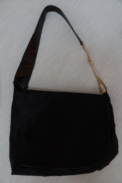 Vintage Gucci Tom Ford Era FW 1996 Runway Horsebit Pony Hair Bag
