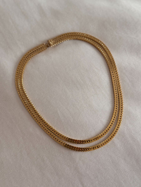 Vintage Gold Double Chain Necklace