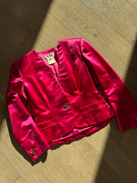 Vintage Yves Saint Laurent Rive Gauche Pink Evening Jacket