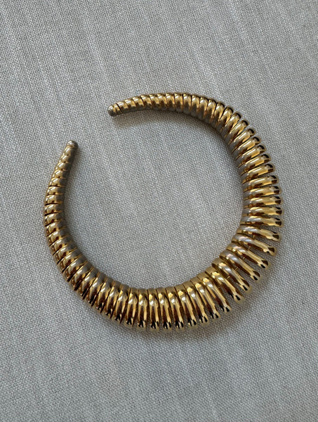 Vintage 70s Twisted Gold Choker Necklace