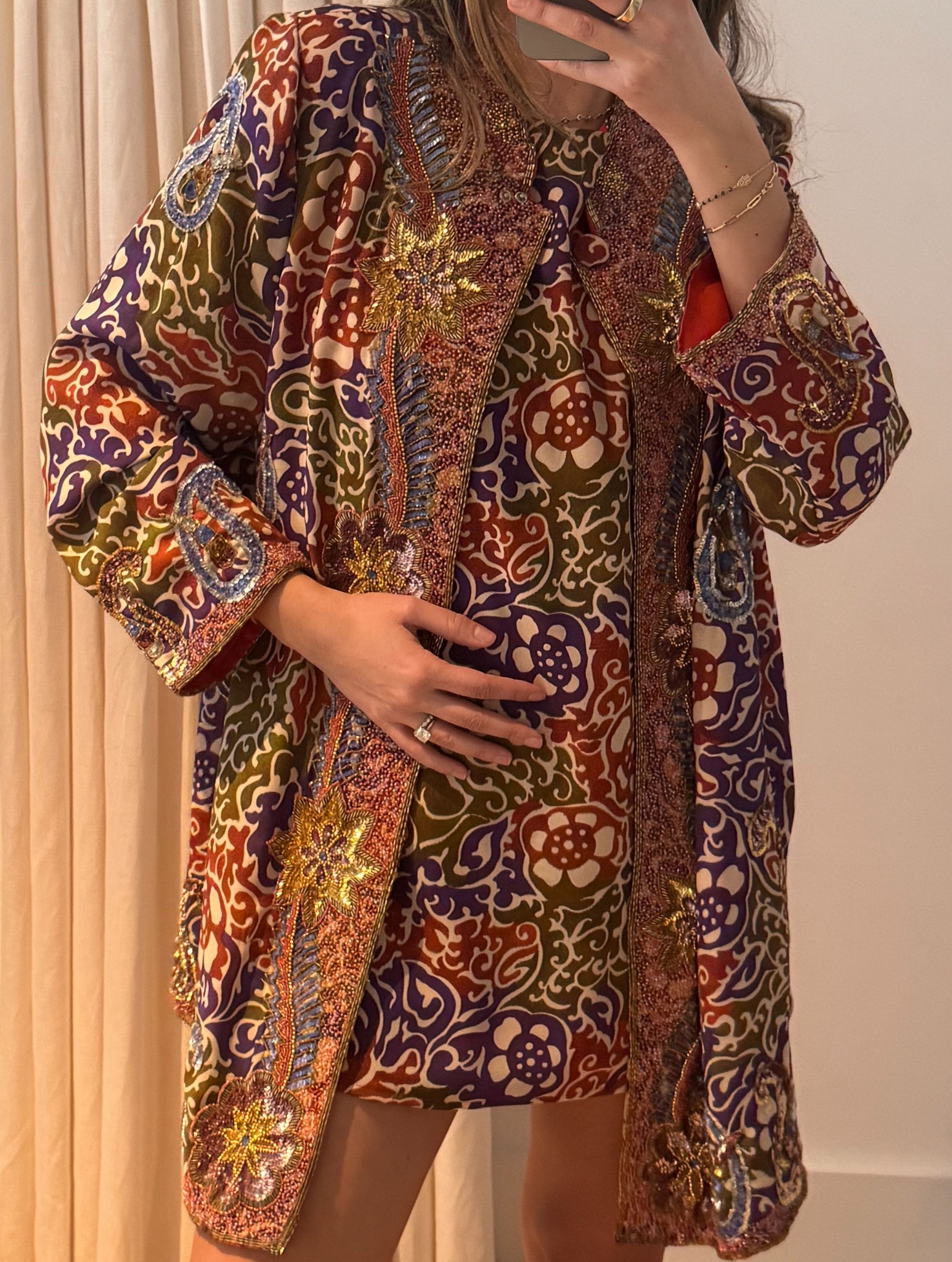 Vintage Embellished Dress & Jacket Set