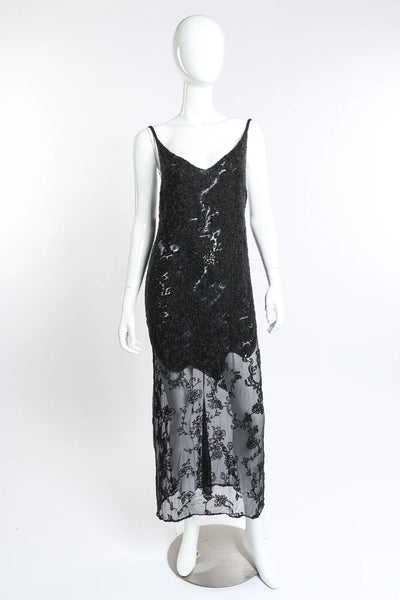 Vintage Alberta Ferretti Beaded Silk Sheer Dress