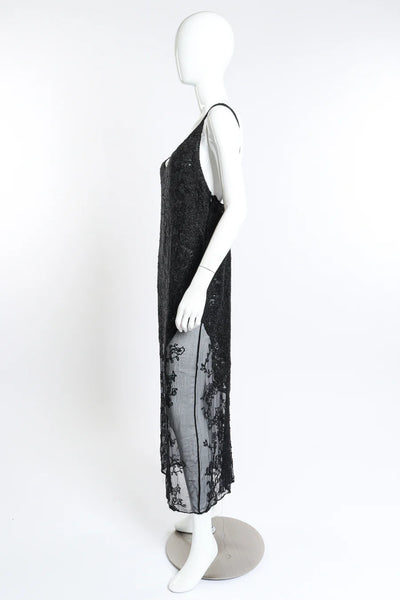 Vintage Alberta Ferretti Beaded Silk Sheer Dress