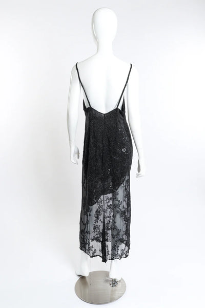 Vintage Alberta Ferretti Beaded Silk Sheer Dress