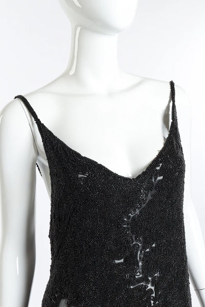 Vintage Alberta Ferretti Beaded Silk Sheer Dress