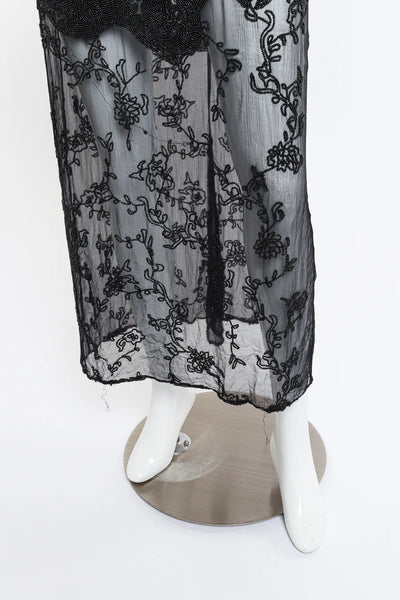 Vintage Alberta Ferretti Beaded Silk Sheer Dress