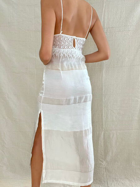 Vintage La Perla White Lace Dress